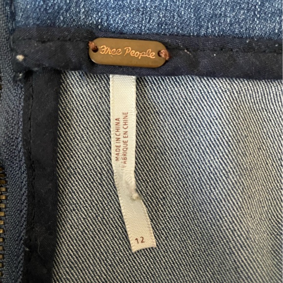 Free People denim high waisted mini skirt - Picture 2 of 3